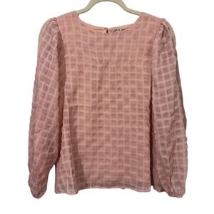 Flying Tomato Pink‎ Puff Sleeve Boxy Blouse A. CALIN